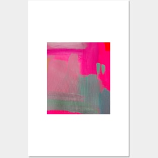 Fuschia Brushstrokes Abstract Art Posters and Art